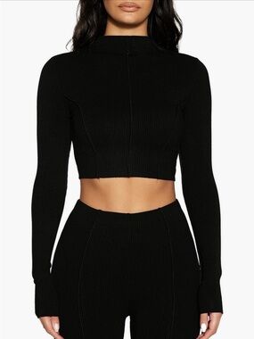 Naked Wardrobe Snatched to the Top Long Sleeve Crop Top